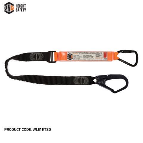 LINQ WEBBING LANYARD ELASTIC SNG LEG 1X KARABINER 1X SCAFF HOOK